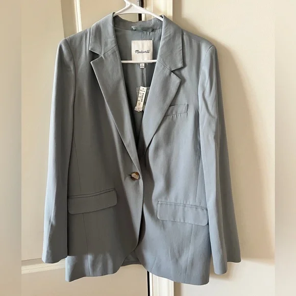 Madewell The Larsen Blazer in Drapeweave Overcast Blue size M - NJ732 - Picture 3 of 7